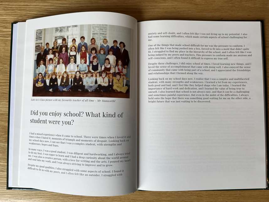 class full spread book